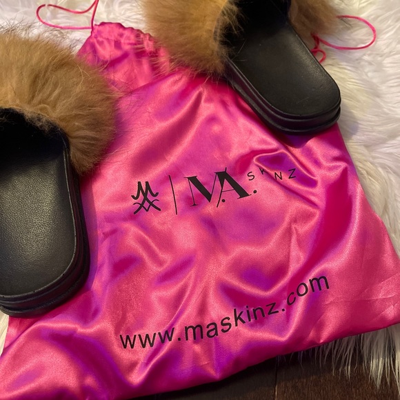 Fur Slippers Fox designer Size 7 - Picture 5 of 6